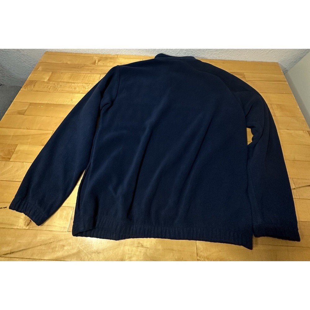 Reebok New England Patriots NFL Quarter Zip Fleece Pullover Navy Blue Mens Large - Picture 3 of 3